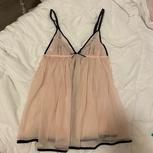 elegant black and blush cami top from victoria’s secret